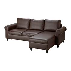 ФИКСХУЛЬТ Диван-кровать с козеткой, Кимстад темно-коричневый Ikea