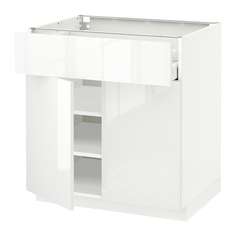 МЕТОД / МАКСИМЕРА Напольный шкаф+ящик/2дверцы, белый, Рингульт белый Ikea