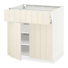 МЕТОД / МАКСИМЕРА Напольный шкаф+ящик/2дверцы, белый, Хитарп белый с оттенком Ikea