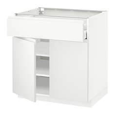 МЕТОД / МАКСИМЕРА Напольный шкаф+ящик/2дверцы, белый, Воксторп белый матовый белый Ikea