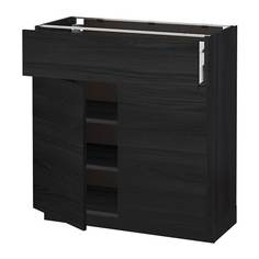 МЕТОД / МАКСИМЕРА Напольный шкаф+ящик/2дверцы, черный, Тингсрид черный Ikea