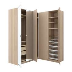 ПАКС Гардероб угловой, под беленый дуб, Нексус Викедаль Ikea