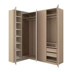 ПАКС Гардероб угловой, под беленый дуб, Нексус Викедаль Ikea