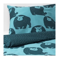 ДЬЮНГЕЛЬСКОГ Пододеяльник и 1 наволочка, обезьянка, синий Ikea