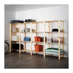 ХЕЙНЕ 4 секции/полки, хвойное дерево Ikea