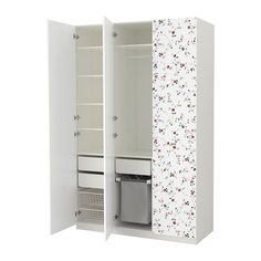 ПАКС Гардероб, белый, Марнардаль с цветочным орнаментом Ikea