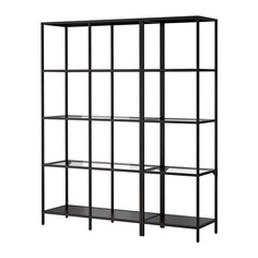 ВИТШЁ Шкаф, черно-коричневый, прозрачное стекло Ikea