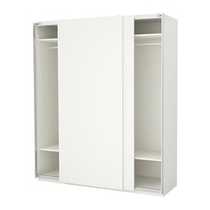 ПАКС Гардероб, белый, Хасвик белый Ikea