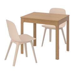 ЭКЕДАЛЕН / ОДГЕР Стол и 2 стула, дуб, белый бежевый Ikea