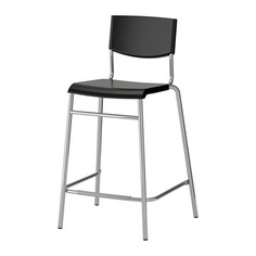 СТИГ Стул барный, черный, серебристый Ikea