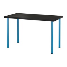 ЛИННМОН / АДИЛЬС Стол, черно-коричневый, синий Ikea