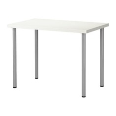 ЛИННМОН / АДИЛЬС Стол, белый, серебристый Ikea