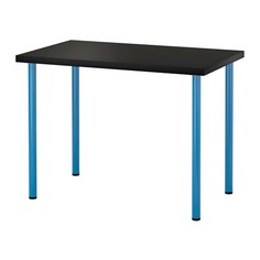 ЛИННМОН / АДИЛЬС Стол, черно-коричневый, синий Ikea
