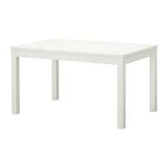 БЬЮРСТА Раздвижной стол, белый Ikea