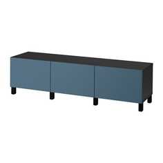 БЕСТО Комбинация для хранения с ящиками, черно-коричневый, Вальвикен темно-синий Ikea