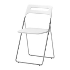 НИССЕ Стул складной, глянцевый белый, хромированный Ikea