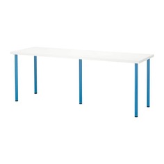 ЛИННМОН / АДИЛЬС Стол, белый, синий Ikea