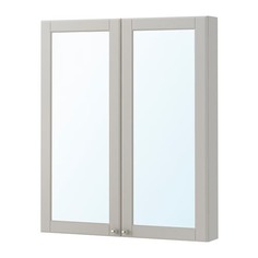 ГОДМОРГОН Зеркальный шкаф с 2 дверцами, Кашён светло-серый Ikea