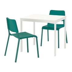 ВАНГСТА / ТЕОДОРЕС Стол и 2 стула, белый, зеленый Ikea