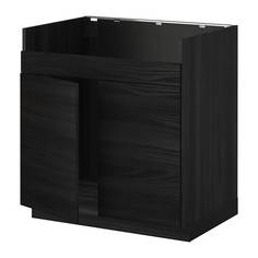 МЕТОД Напольный шкаф д/двойн мойки ХАВСЕН, черный, Тингсрид черный Ikea