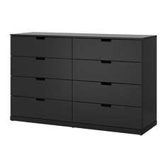 НОРДЛИ Комод с 8 ящиками, антрацит Ikea