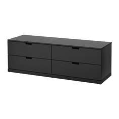 НОРДЛИ Комод с 4 ящиками, антрацит Ikea