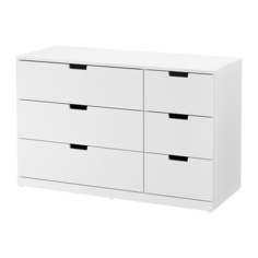 НОРДЛИ Комод с 6 ящиками, белый Ikea