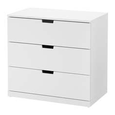 НОРДЛИ Комод с 3 ящиками, белый Ikea