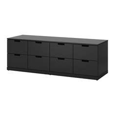 НОРДЛИ Комод с 8 ящиками, антрацит Ikea