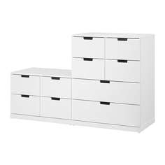 НОРДЛИ Комод с 10 ящиками, белый Ikea