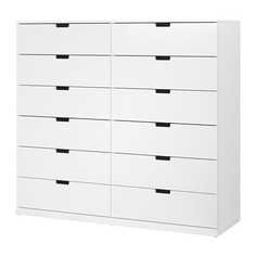 НОРДЛИ Комод с 12 ящиками, белый Ikea