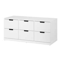 НОРДЛИ Комод с 6 ящиками, белый Ikea