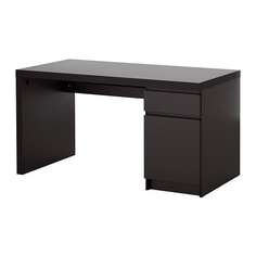 МАЛЬМ Письменный стол, черно-коричневый Ikea