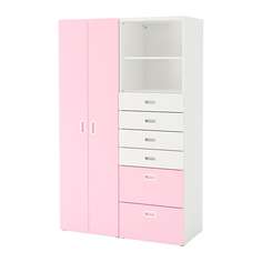 СТУВА / ФРИТИДС Шкаф платяной, белый, светло-розовый Ikea