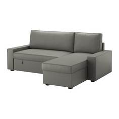 ВИЛАСУНД Диван-кровать с козеткой, Бурред серо-зеленый Ikea