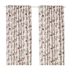 СПРЭНГОРТ Гардины, 1 пара, белый, розовый Ikea