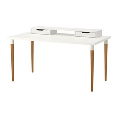 ЛИННМОН / ХИЛВЕР Стол, белый, бамбук Ikea