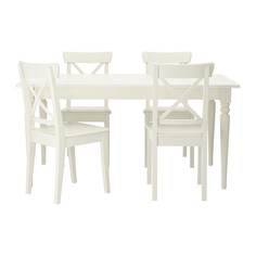ИНГАТОРП / ИНГОЛЬФ Стол и 4 стула, белый Ikea