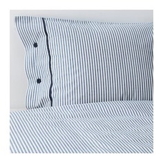 НИПОНРУС Пододеяльник и 1 наволочка, белый/синий Ikea