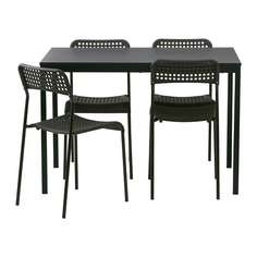 ТЭРЕНДО / АДДЕ Стол и 4 стула, черный Ikea