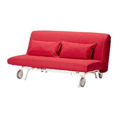 ИКЕА/ПС ЛЁВОС 2-местный диван-кровать, Ванста красный Ikea