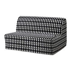 ЛИКСЕЛЕ ЛЁВОС 2-местный диван-кровать, Эббарп черный/белый Ikea