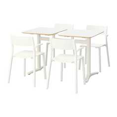 БИЛЬСТА / ЯН-ИНГЕ Стол и 4 стула, белый, белый Ikea