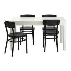 БЬЮРСТА / ИДОЛЬФ Стол и 4 стула, белый, черный Ikea