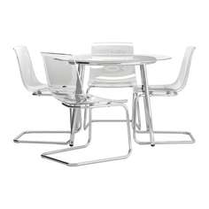 САЛЬМИ / ТОБИАС Стол и 4 стула, стекло, прозрачный Ikea