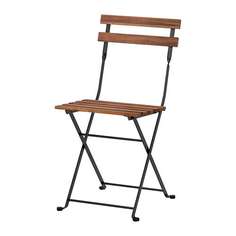 ТЭРНО Садовый стул, складной черный, серо-коричневая морилка Ikea