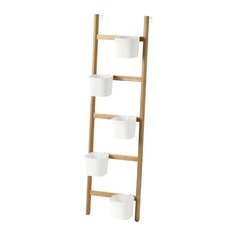 САТСУМАС Подставка с 5 кашпо, бамбук, белый Ikea