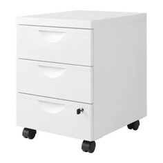 ЭРИК Тумба на колесиках с 3 ящиками, белый Ikea