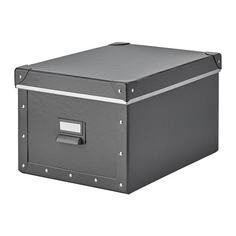 ФЬЕЛЛА Коробка с крышкой, темно-серый Ikea