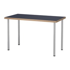 ЛИННМОН / АДИЛЬС Стол, синий, серебристый Ikea